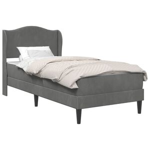vidaXL Рамка за легло с таблото Тъмносиво 90 x 190 cm Кадифе