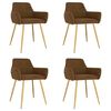 vidaXL Трапезни столове, 4 бр, кафяви, кадифе