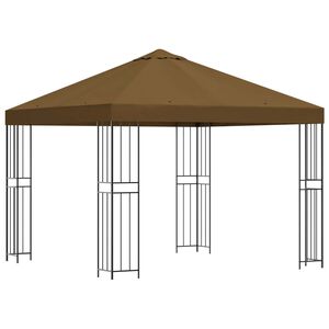 vidaXL Шатра 3 x 3 m Таупе Полиестер и стомана 190 gsm
