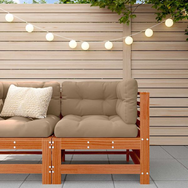 vidaXL Градинен ъглов диван Масивна боровина Восъчен Кафяв