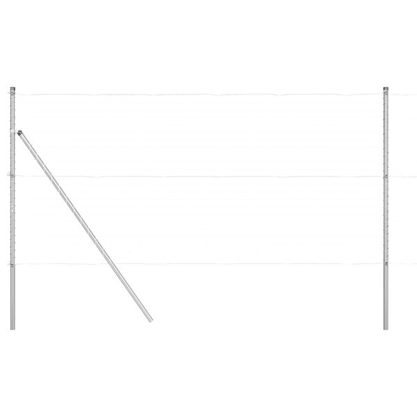 vidaXL Оградни стълбове 7 pcs Сребрист Ø32mm 150 см