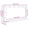 vidaXL Огледало за грим С LED лентисти светлини Дъб 80 x 45 x 18 см