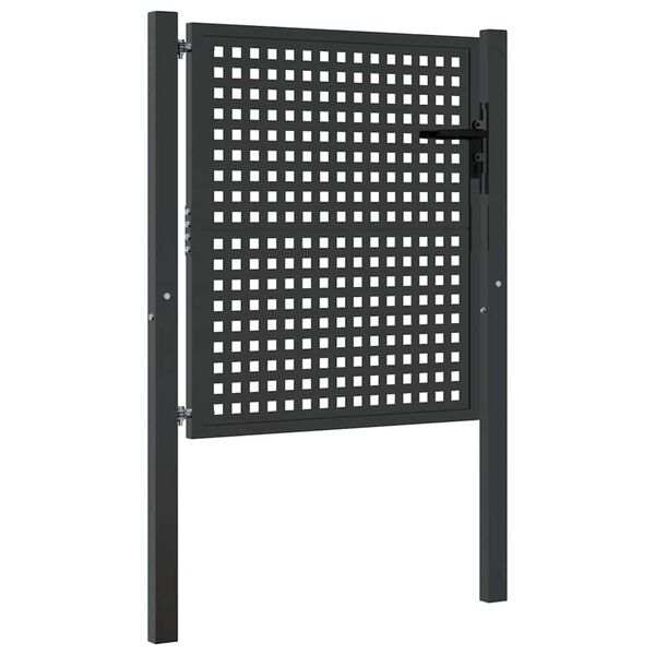 vidaXL Градинска порта, антрацит, 100x100 см, стомана