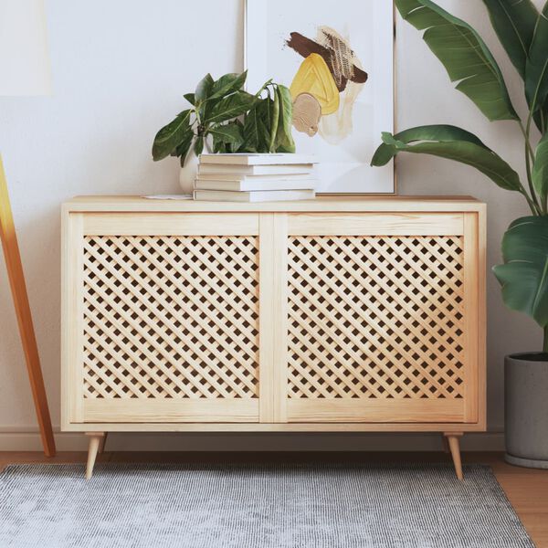 vidaXL Врати за шкафове с решетен дизайн 2 бр 59,5x61,5 см бор масив