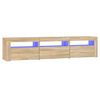 vidaXL ТВ шкаф с LED осветление, дъб сонома, 180x35x40 см