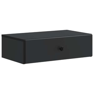 vidaXL Стенен страничен масичка Черно 59 x 34,5 x 17 см
