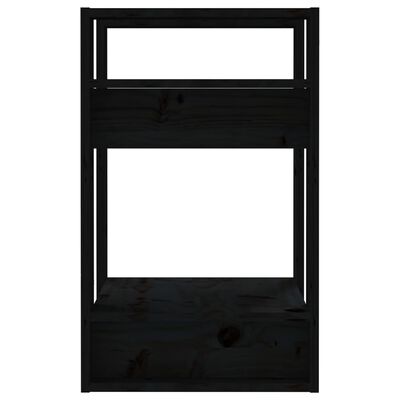 vidaXL Библиотека/разделител за стая, черна, 41x35x57 см, бор масив
