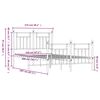 vidaXL Метална рамка за легло с горна и долна табла, черна, 120x200 см
