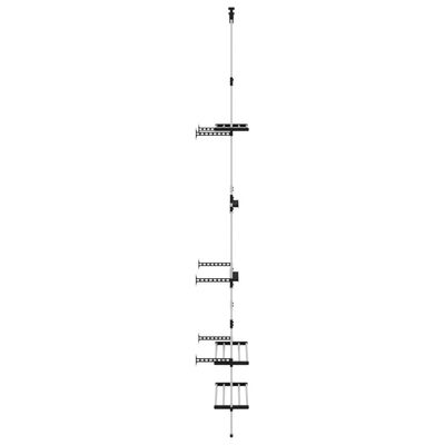 vidaXL Телескопичен градински стелаж с 3 рафта, сребрист, алуминий