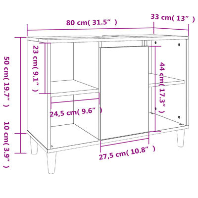 vidaXL Комплект мебели за баня от 4 части, бял, инженерно дърво