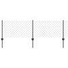 vidaXL Ограда с пост Сив 0,6 x 25 м Стомана и PVC