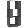 vidaXL Библиотека/разделител за стая, сива, 51x25x101 см, бор масив
