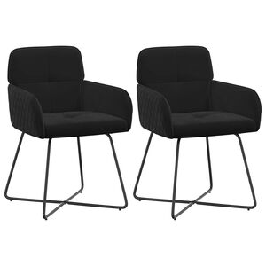 vidaXL Обедени столове 2 pcs Кадифе Черно 59 x 56,5 x 86 см