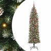vidaXL Изкуствено Тънко Коледно Дърво Зелен и бял 180 cm