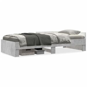 vidaXL Рамка за легло, бетонно сиво, 75x190 см, инженерно дърво