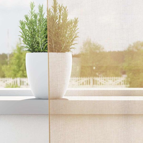 vidaXL Воалени завеси с примки, 2 бр, пясък, 140x175 см