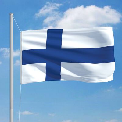 vidaXL Флаг на Финландия и алуминиев флагщок, 6,2 м