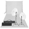 vidaXL Фотографски комплект за студио с комплект лампи и фон