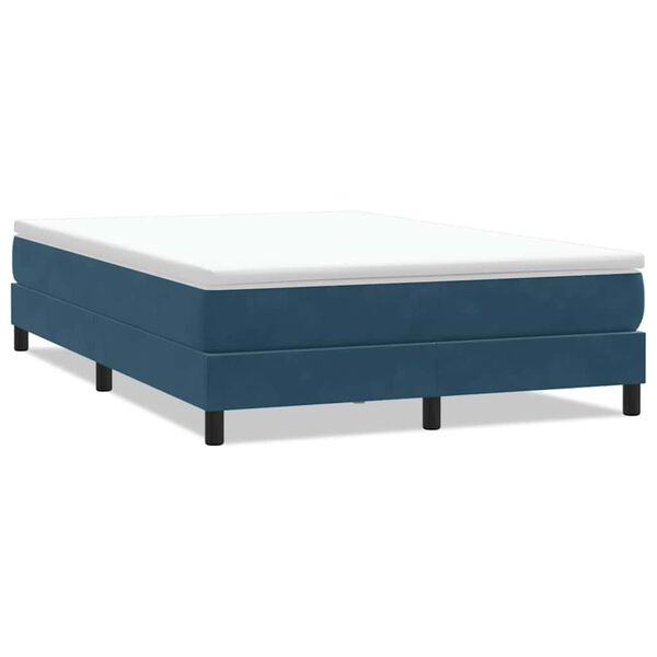 vidaXL Box Spring легло без матрак Тъмно синьо 140x210 cm кадифе