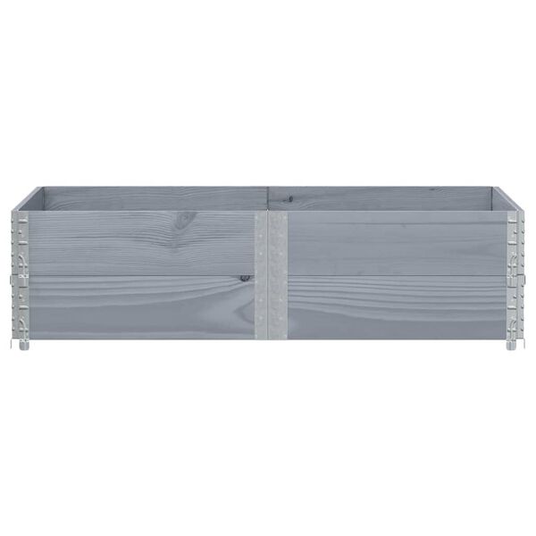 vidaXL Градинска кашпа, сив, 150x100 см, борова дървесина масив