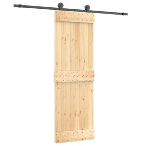 vidaXL Преплъзваща се врата 70 x 210 cm Естествено и черно