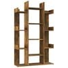 vidaXL Библиотека, опушен дъб, 86x25,5x140 см, инженерно дърво