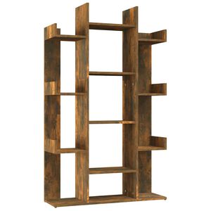 vidaXL Библиотека, опушен дъб, 86x25,5x140 см, инженерно дърво