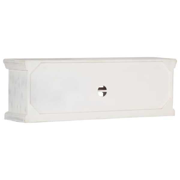 vidaXL ТВ шкаф, бял 120x30x40 см, мангово дърво масив