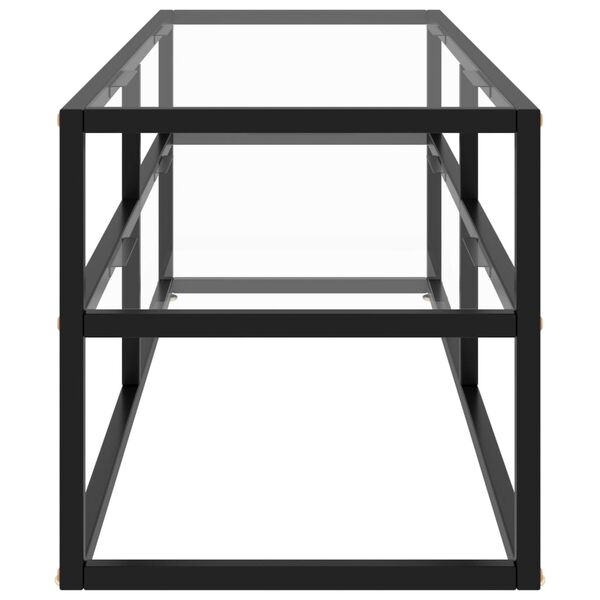 vidaXL ТВ шкаф, черен, закалено стъкло, 120x40x40 см