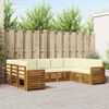 vidaXL Комплект секционен диван с възглавница 9 pcs Натурален и Крема