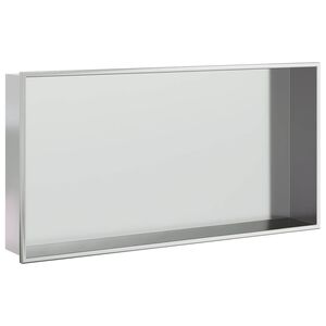 vidaXL Душ ниша, сребрист мат, 62x32x9 см, неръждаема стомана