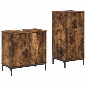 vidaXL Комплект мебели за баня 2 бр. Димян дъб 39,5 x 36 x 88 см