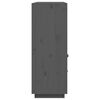 vidaXL Висок шкаф, сив, 100x40x108,5 см, борово дърво масив