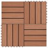 vidaXL Плочка за decking 3D дизайн 11 pcs Светло кафяво 30 x 30 cm WPC