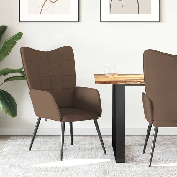 vidaXL Релаксиращ стол, кафяв, плат