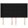 vidaXL Горна табла за легло с уши, черна, 147x16x118/128 см, плат