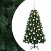 vidaXL Изкуствена коледна елха с топки 120 см 150 LED светодиода