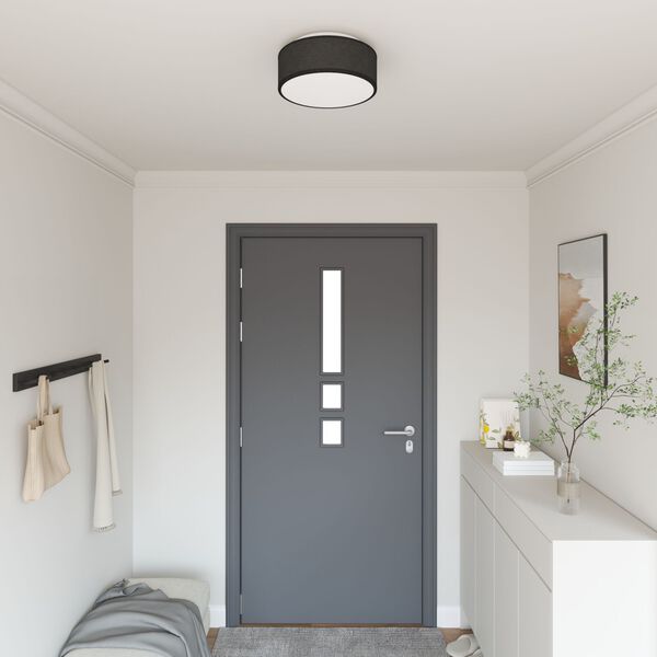 vidaXL Таванна лампа с прожектори Черно 30 x 30 x 13,5 см текстил