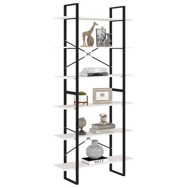 vidaXL Висок шкаф, бял, 100x30x210 см, борово дърво масив