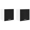 vidaXL Висящ шкаф с врата 2 pcs Черен дъб и бяло 40 x 31 x 40 см