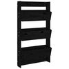 vidaXL Стенни кашпи 3 нива 60x18,5x110 см черни бор масивна дървесина