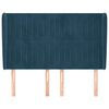 vidaXL Горна табла за легло с уши, тъмносиня, 147x 23x118/128см кадифе