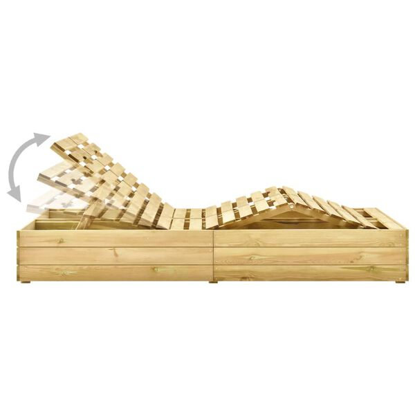 vidaXL Двоен шезлонг с шалтета антрацит, импрегнирано борово дърво