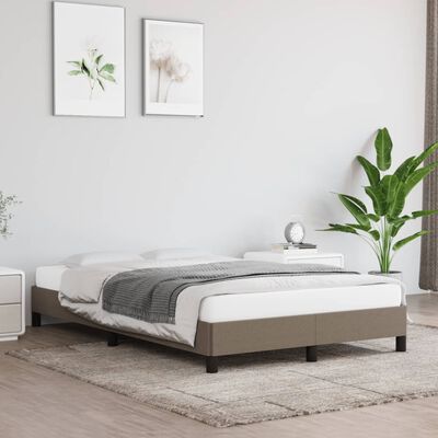 vidaXL Рамка за легло, таупе, 120x190 см, текстил