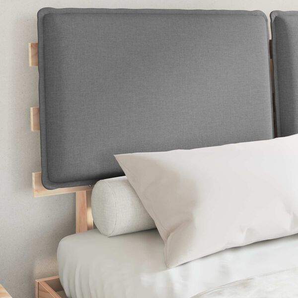 vidaXL Леглова рамка с тапицирана гръбна част Светлосиво 160 x 200 cm