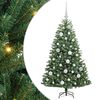 vidaXL Изкуствено коледно дърво с хингед Зелено 120 cm PVC и метал
