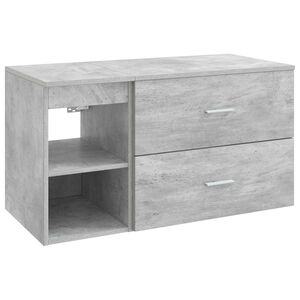 vidaXL Комплект мебели за баня 2 pcs Бетонно сиво Инженерна дървесина