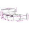 vidaXL Рамка за легло с табла, бяла, 135x190 см, борово дърво масив