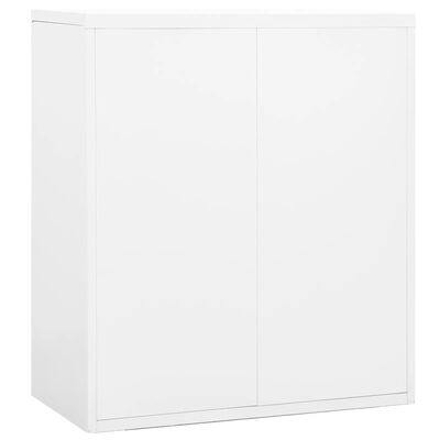 vidaXL Шкаф за папки, бял, 90x46x103 cм, стомана