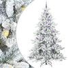 vidaXL Изкуствено коледно дърво с хингед Бяло 240 cm PVC и стомана
